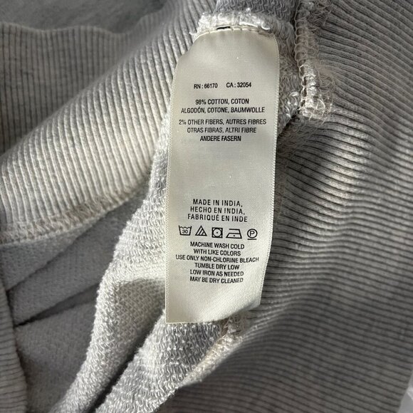 Maeve Anthropologie Ligonier Terry Sweatshirt Distressed Gray Beige Size L - Picture 5 of 7
